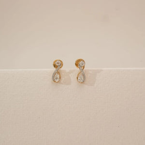 Infinity Loop Pear Diamond Earrings