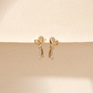 Graceful Ribbon Knot Diamond Earrings