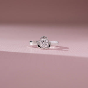 Modern Bezel Curve Diamond Ring