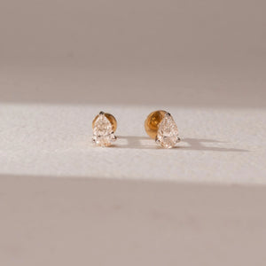 Pear Drop Solitaire diamond earring