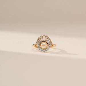 Majestic Pearl Crest Diamond Ring