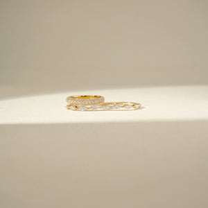 Contemporary Double Curve Diamond Ring