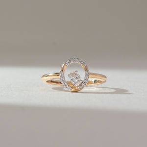 Contemporary Oval Loop Diamond Ring