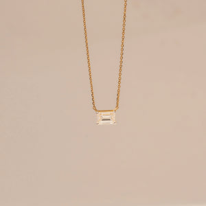 Classic Emerald Solitaire Diamond Pendant