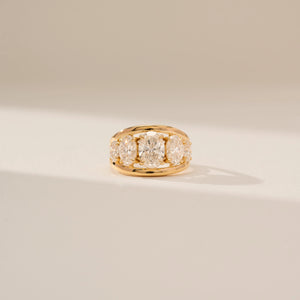 Graceful Oval Multi Stone Diamond Ring