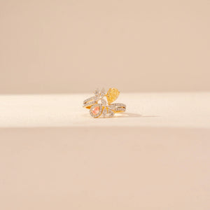 Colourful Botanical Cluster Diamond Ring