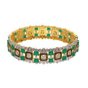 Royal Emerald Square Diamond Bangle