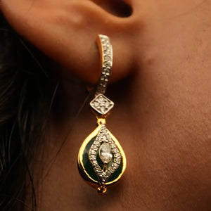 Vintage Emerald Diamond Drop Earrings