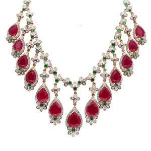 Luxurious Multi-Gem Diamond Necklace