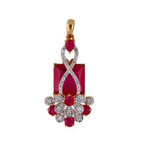 Crimson Ruby and Diamond Pendant