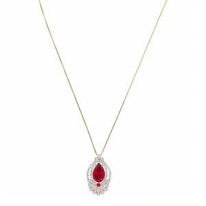 Regal Charm Ruby & Diamond Pendant