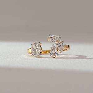 Elegant Pear Oval Diamond Ring