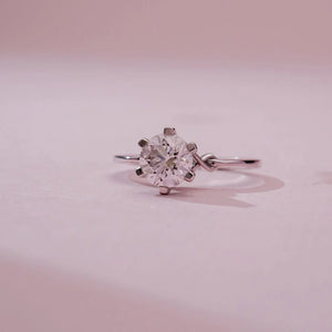 Elegant Silver Knot Solitaire Diamond Ring