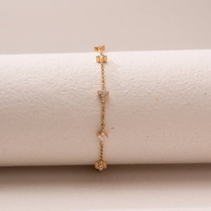 Elegant Diamond Station Chain Bracelet