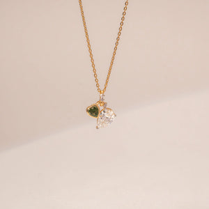 Sweetheart Duo Gold Diamond Pendant