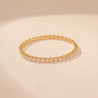 Top view of Round Solitaire Diamond Ring in 14KT Yellow Gold, featuring a round centre diamond and pavé-set band.