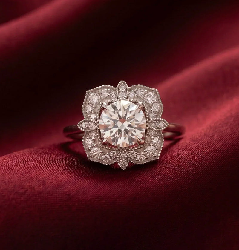Vintage Cut Lab Grown Diamond Engagement Rings
