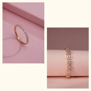 Set of 2|Vintage Loop Bracelet & Minimal Shine Band Set