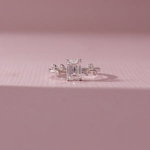 Emerald Center Crown Diamond Ring