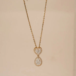 Heart Teardrop Duo Diamond Pendant