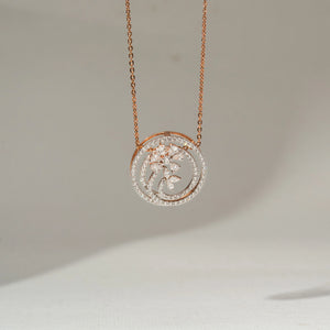 Brilliant Floral Swirl Diamond Pendant