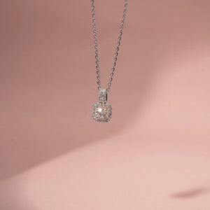Luxury Cushion Crystal Charm Necklace