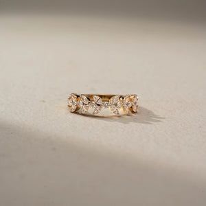 Marquise Diamond Floral Crown Ring