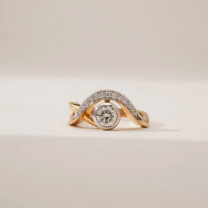 Arched Halo Solitaire Diamond Ring