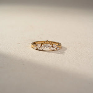Delicate Marquise Diamond Chevron Ring