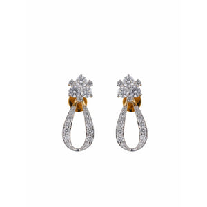 Floral Raindrop Diamond Stud Earrings