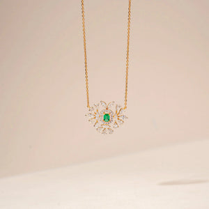 Emerald Centre Bloom Diamond Mangalsutra