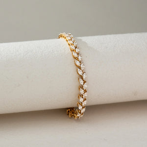 Chic Marquise Leaf Diamond Bracelet