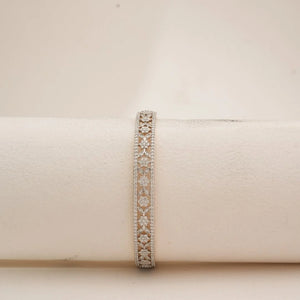 Intricate Leaf Cluster Diamond Bangle