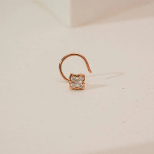 Floral Cluster Rose Diamond Nosepin