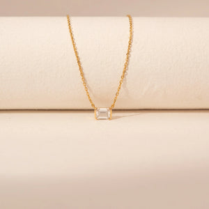 Radiance Frame Solitaire Diamond Necklace