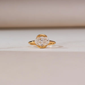 Modern Half Bezel Diamond Ring