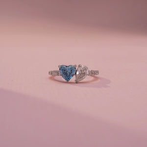 Radiant Blue Crystal Charm Ring