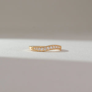 Minimal Wave Line Diamond Ring