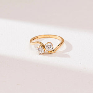 Radiant Golden Duo Diamond Ring