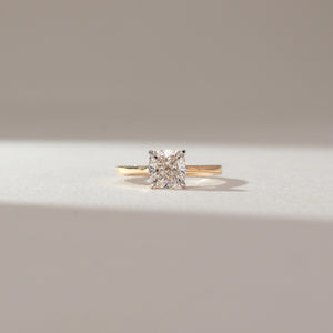 Minimal Cushion Cut Diamond Ring