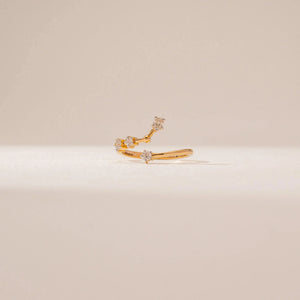 Curved Open Cluster Diamond Ring