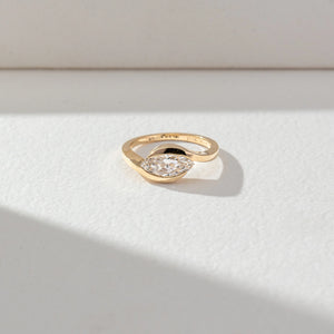 Smooth Marquise Frame Diamond Ring