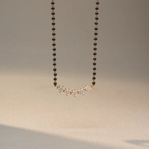 Golden Floral Diamond Charm Mangalsutra