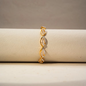 Marquise Leaf Diamond Link Bracelet