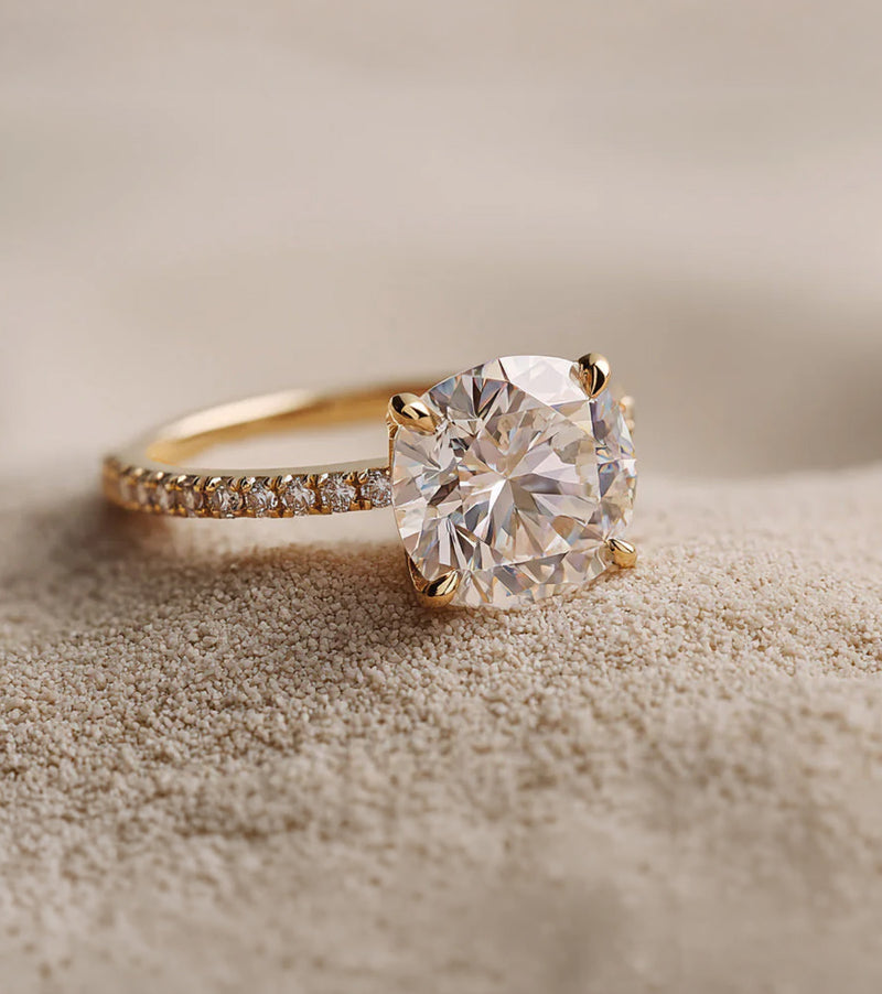 Yellow Gold Solitaire Lab Grown Diamond Engagement Rings