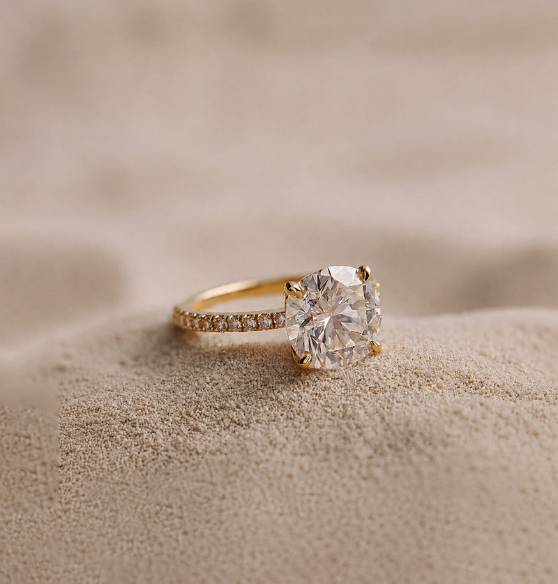 Yellow Gold Solitaire Lab Grown Diamond Engagement Rings