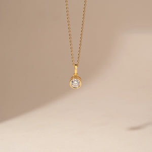 Dainty Round Cut Diamond Pendant
