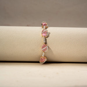 Elegant Pink Halo Circle Bracelet