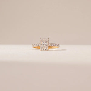 Radiant Cut Accent Band Diamond Ring