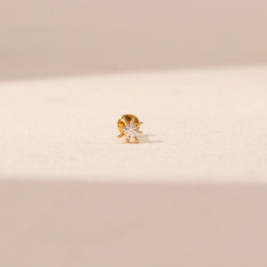 Delicate Floral Sparkle Diamond NosePin